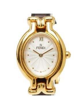 Fendi Orologi Chameleon Change Strap Watch White Gold Multicolor Plated Leather